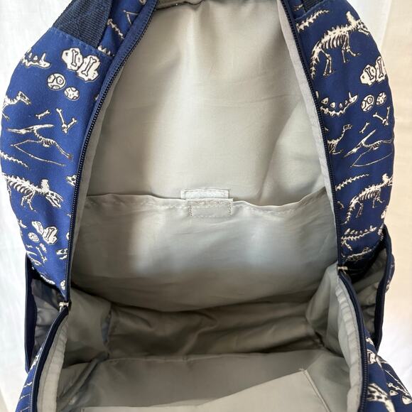 Choco Mocha Dinosaur Print Bones Fossils Backpack Blue - Picture 2 of 6